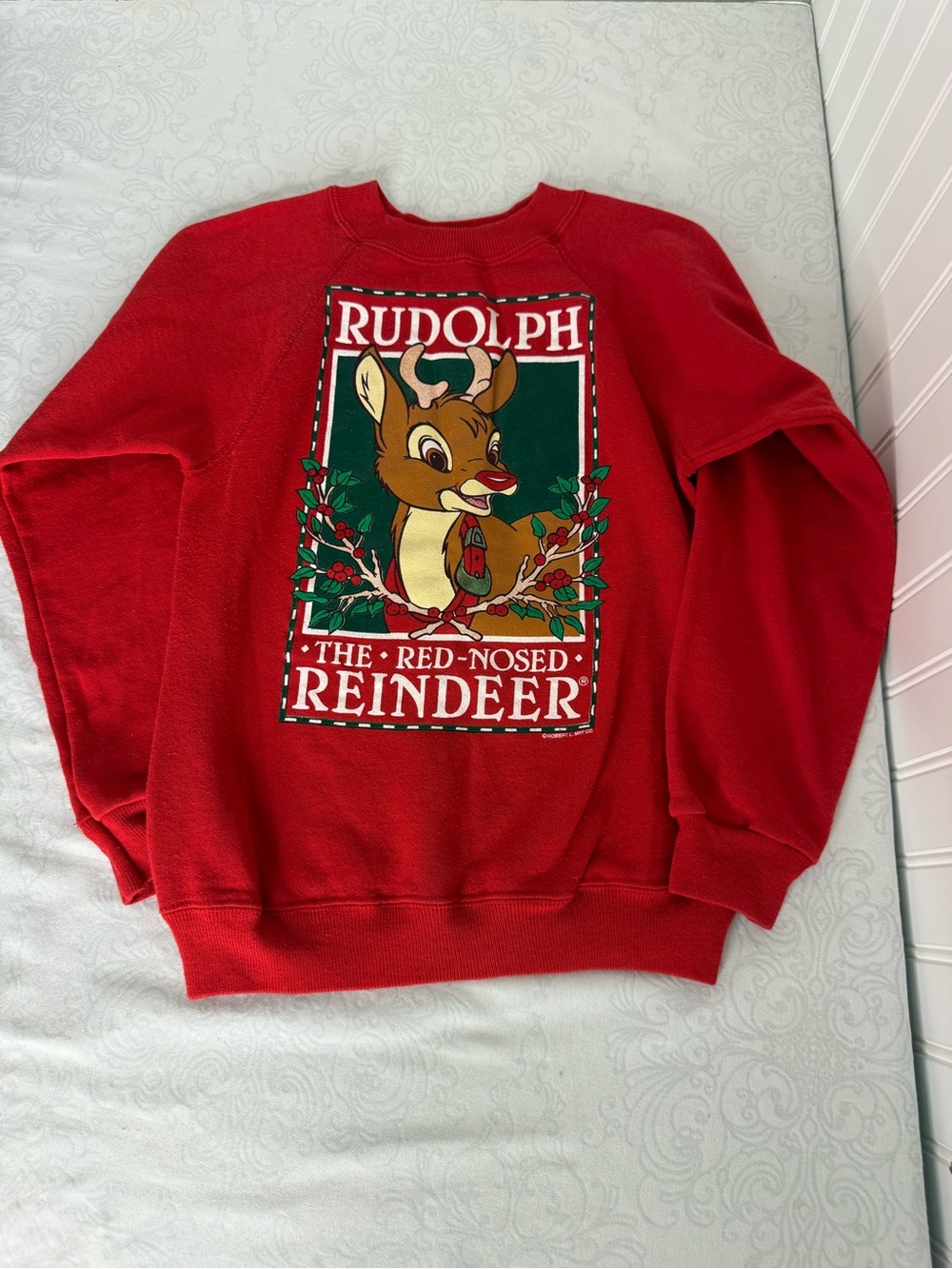 Vintage 90s Hanes Activewear Rudolph The Red Nosed Reindeer Sweater Pullover M